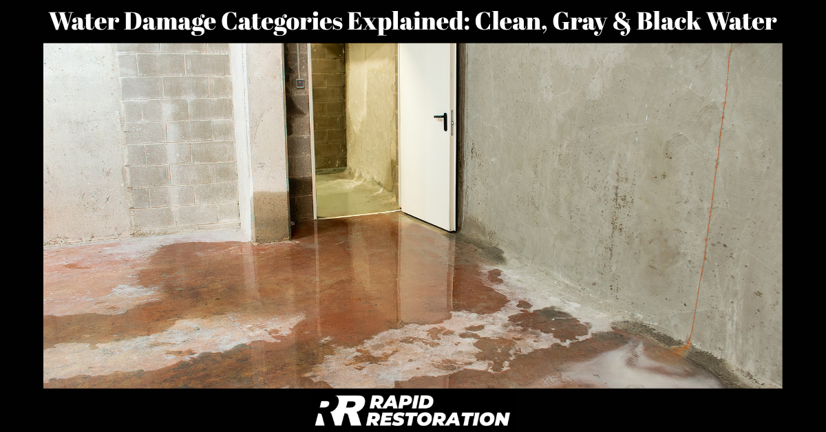 Water Damage Categories Explained: Clean, Gray & Black Water