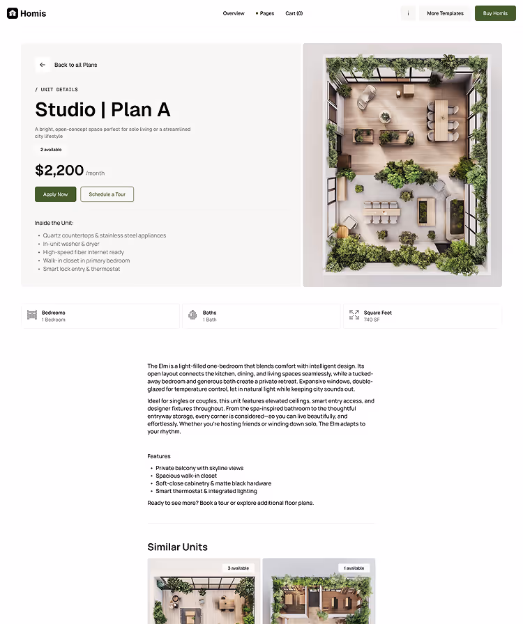 real estate Unit Details