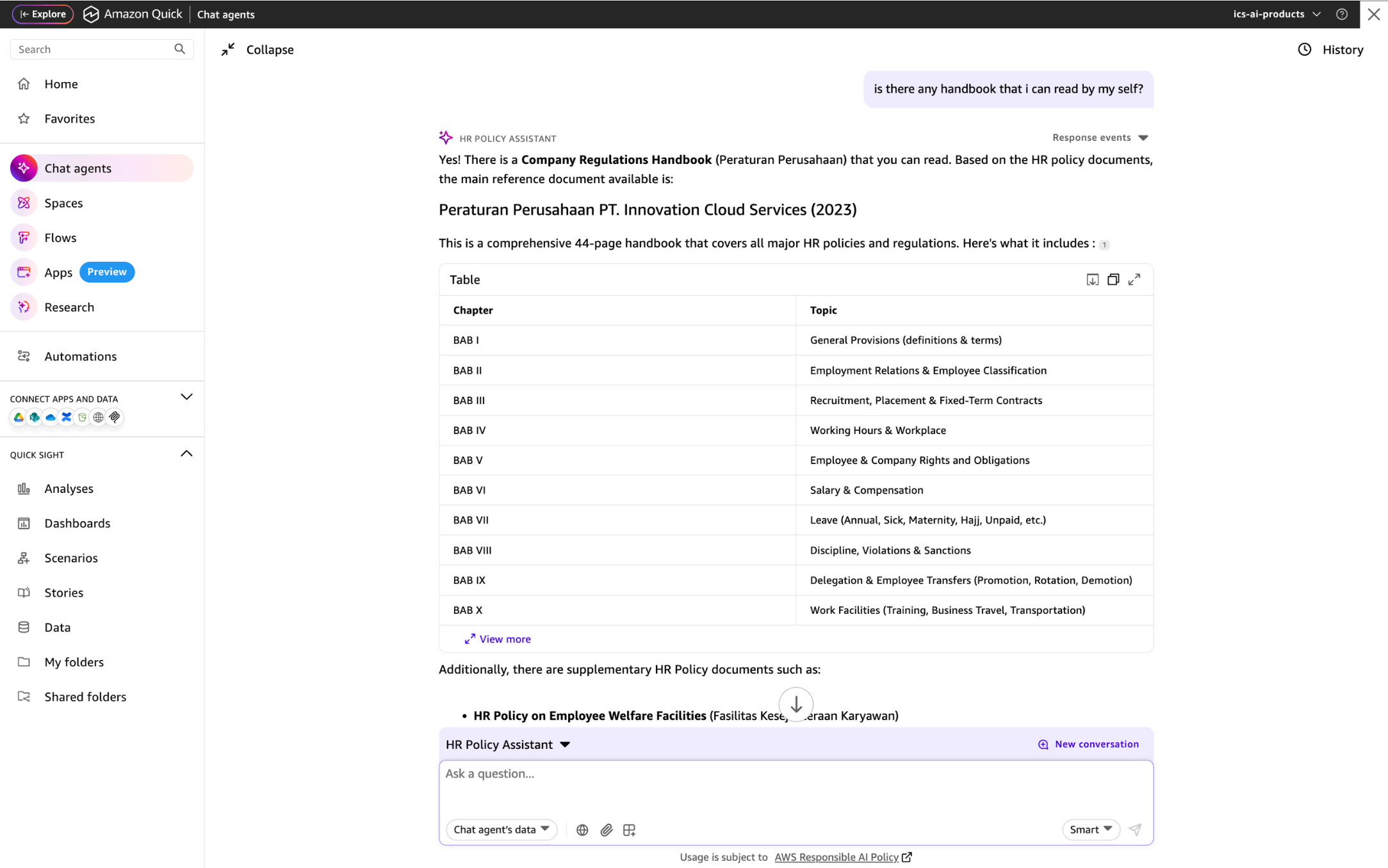 Ingest , centralizing HR policy sources
