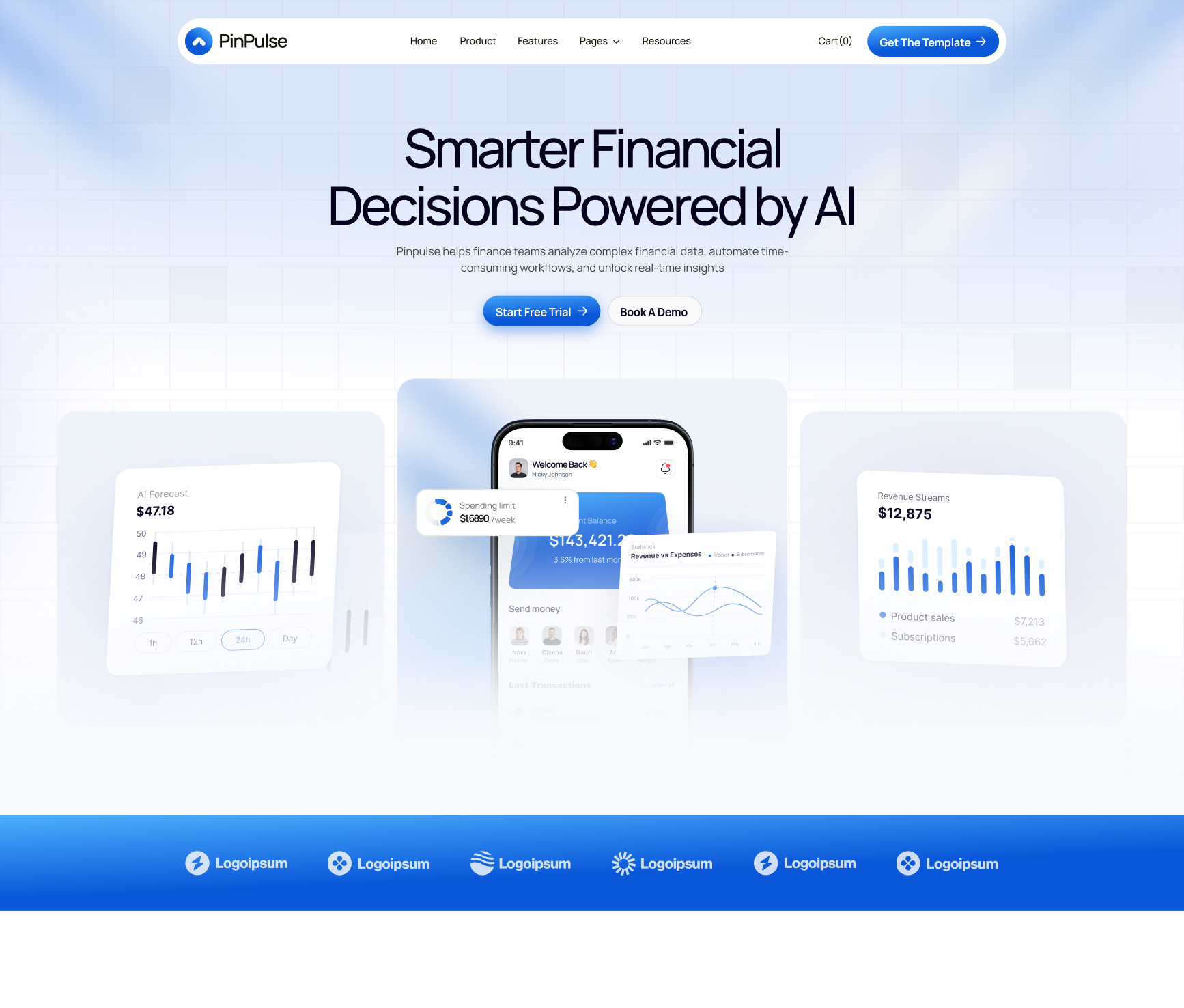 Website homepage for Devmind featuring AI coding agent that completes tasks with buttons to get started and request demo, plus code and task execution interface.