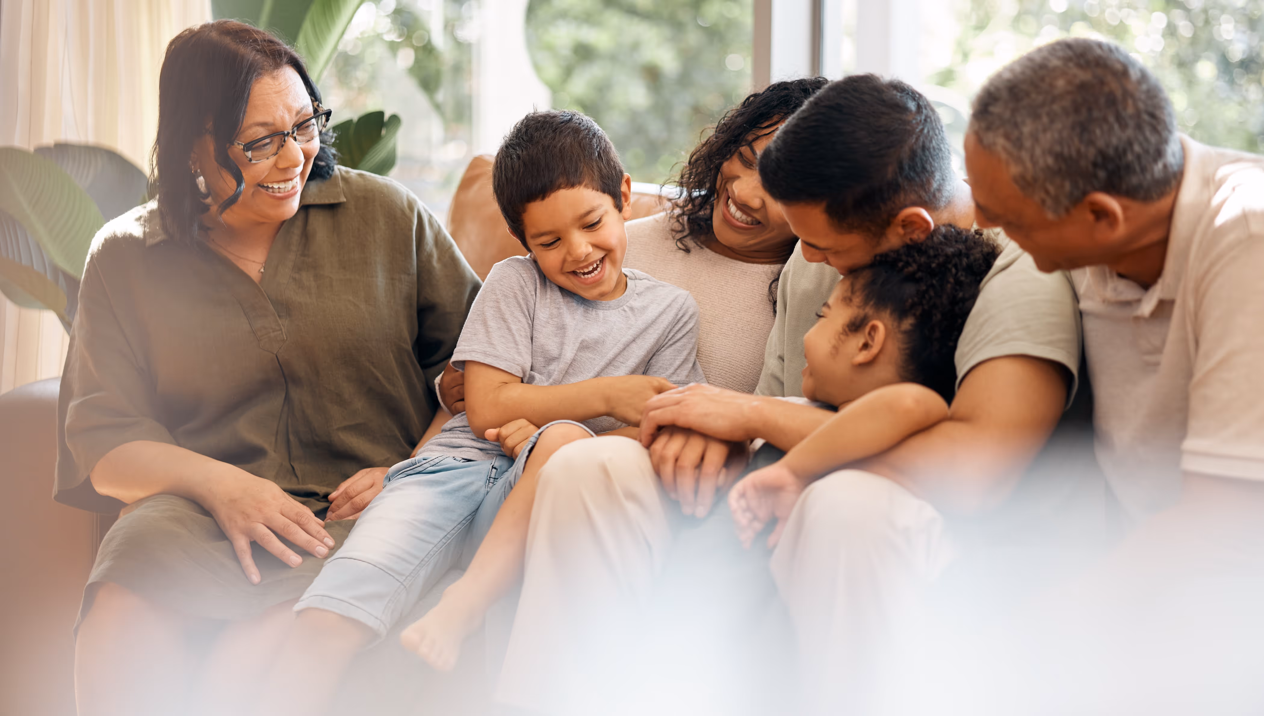 Group of people sitting together stock image
