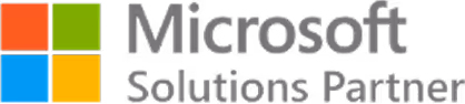 Microsoft Solutions Partner logo with four colored squares in red, green, blue, and yellow.