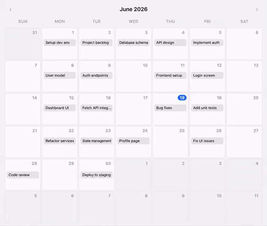 Calendar View