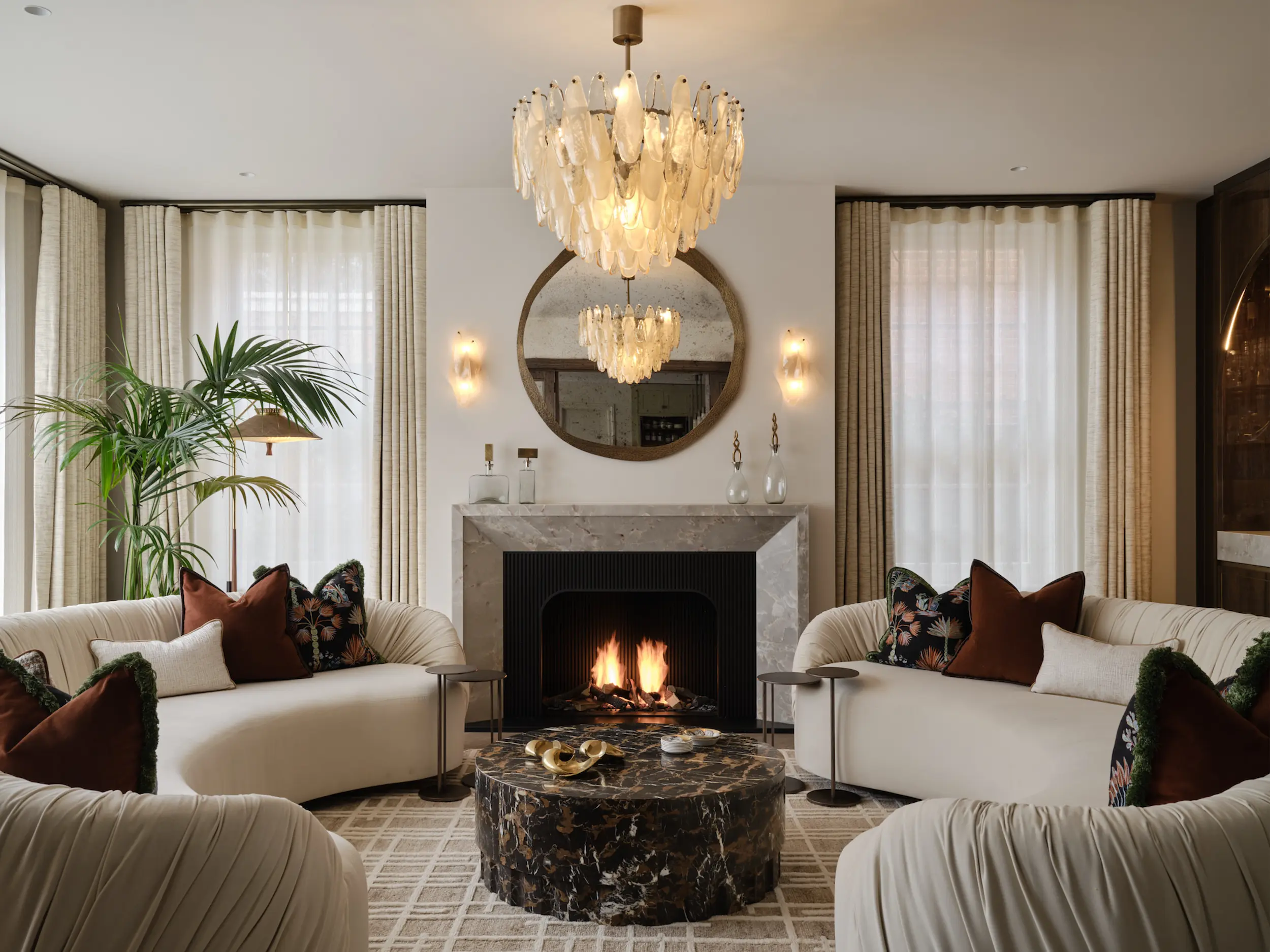 Bespoke Stone Mantel gas fireplace by Modus Fireplaces 
