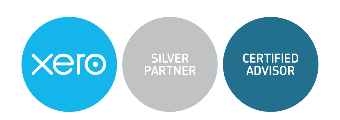Xero Silver Partner Certified Advisor badges in blue and gray circles.