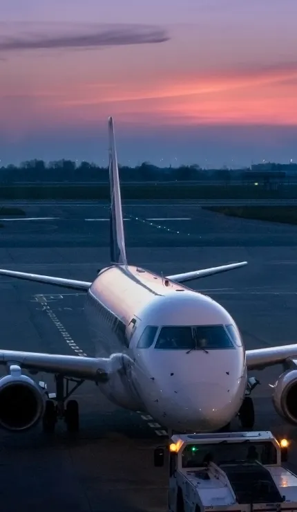 Commercial airplane on runway 