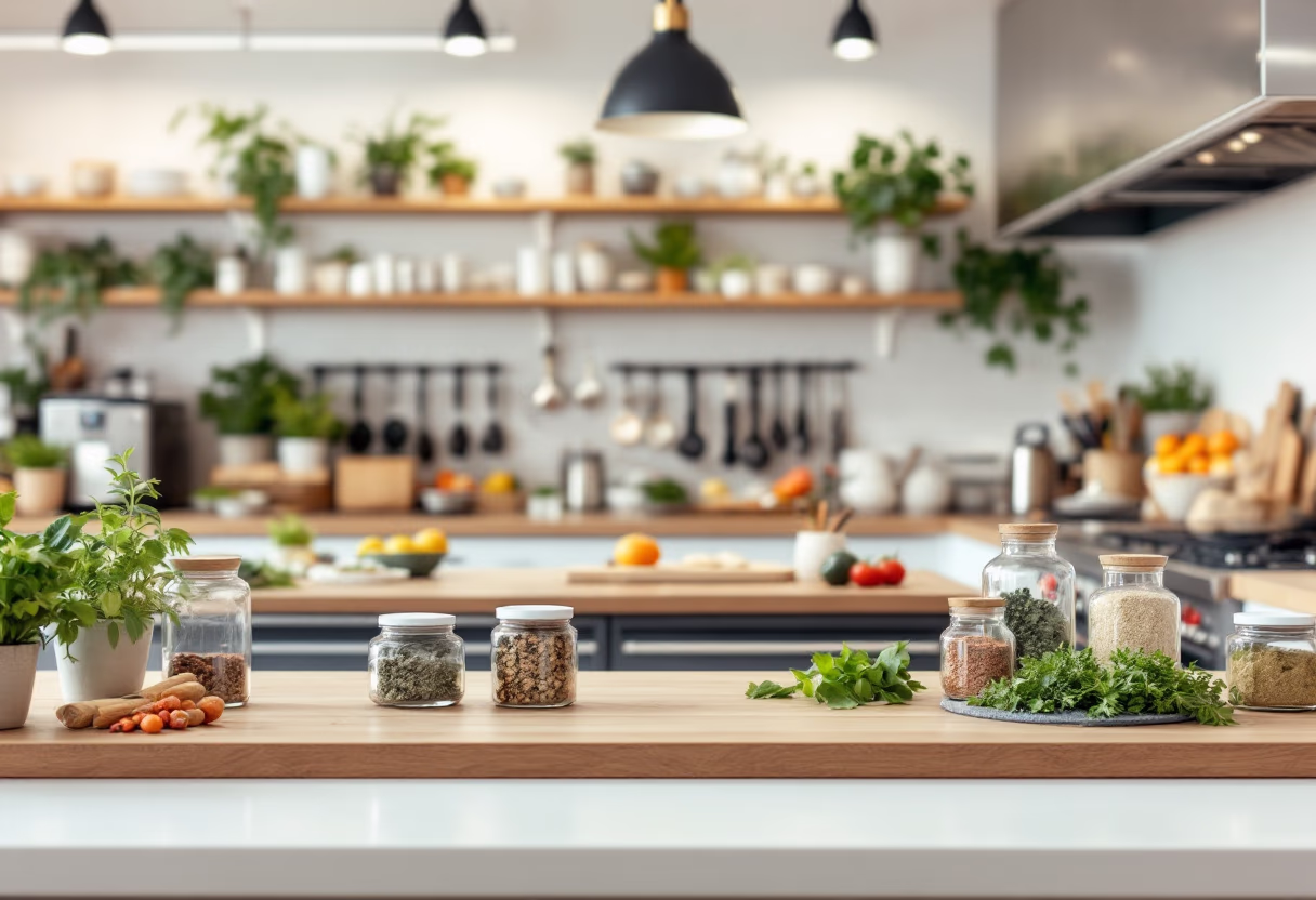 [background image] image of cooking class setting for a grocery store