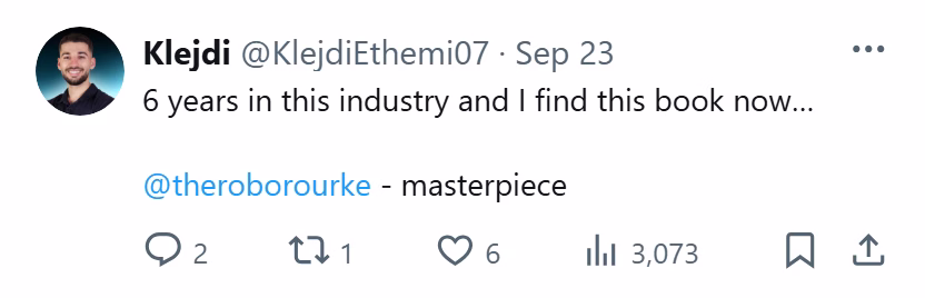 X post from Klejdi: 6 years in this industry and I find this book now... @theroborourke - masterpiece