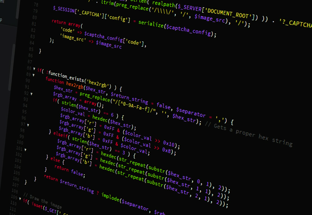 [background image] image of coding on a computer screen (for an ai fintech company)
