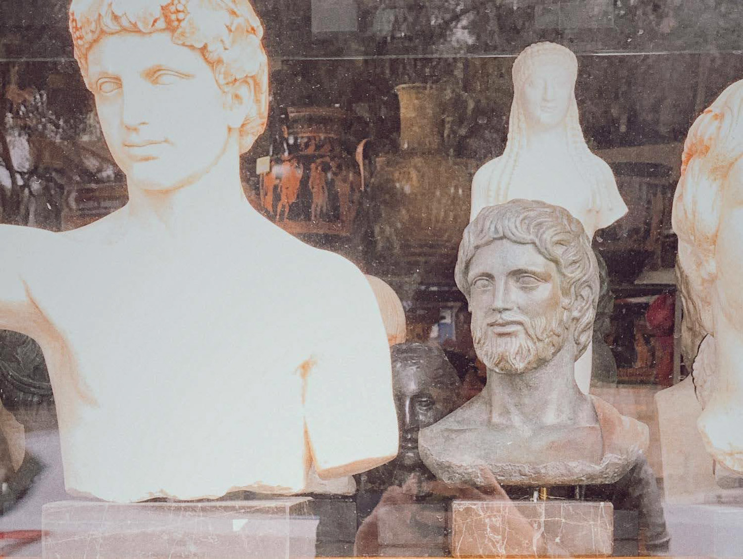 Greek statues souvenirs in Athens