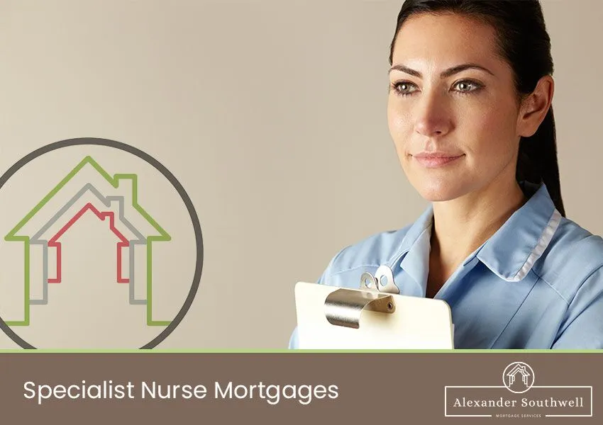 Nurse in uniform consulting with a specialist mortgage adviser