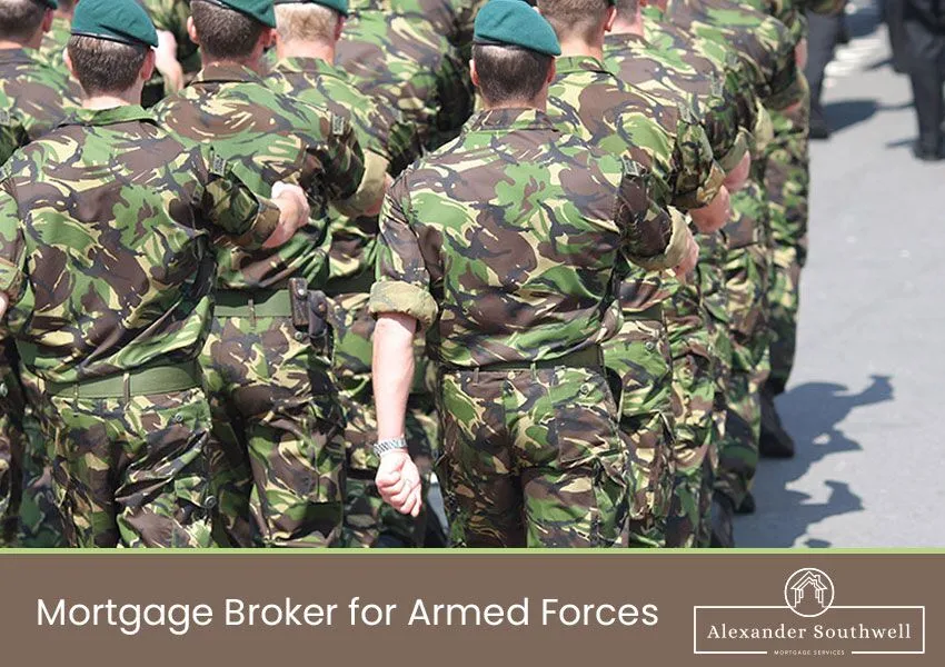 Armed forces service personnel discussing mortgage options with a broker