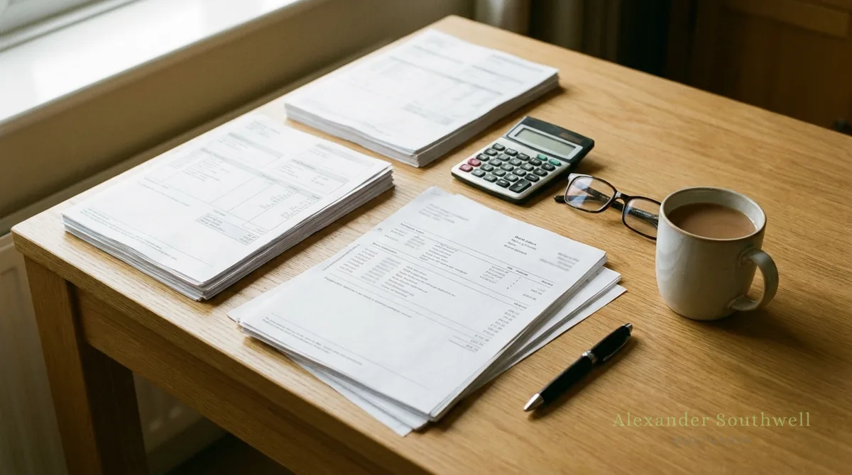 Payslips, bank statements and paperwork prepared for a key worker mortgage application