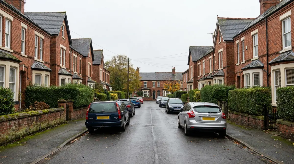 Terraced street in London where we arrange fee free mortgage advice