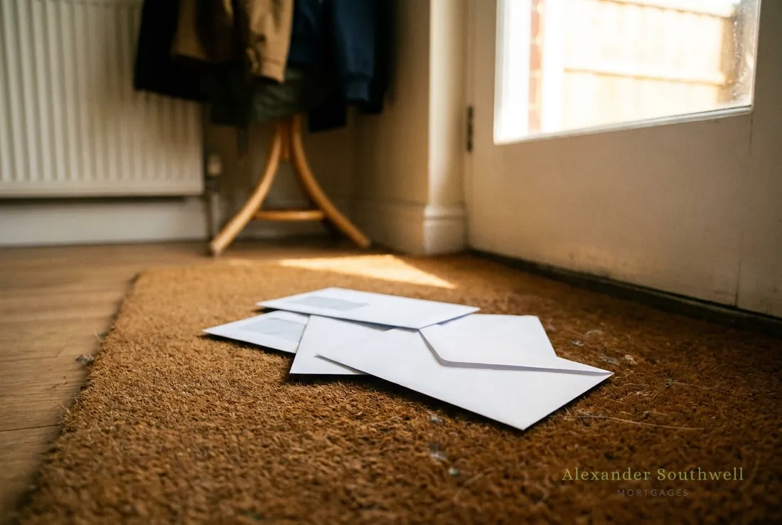 Unopened letters on a doormat, getting a mortgage with defaults