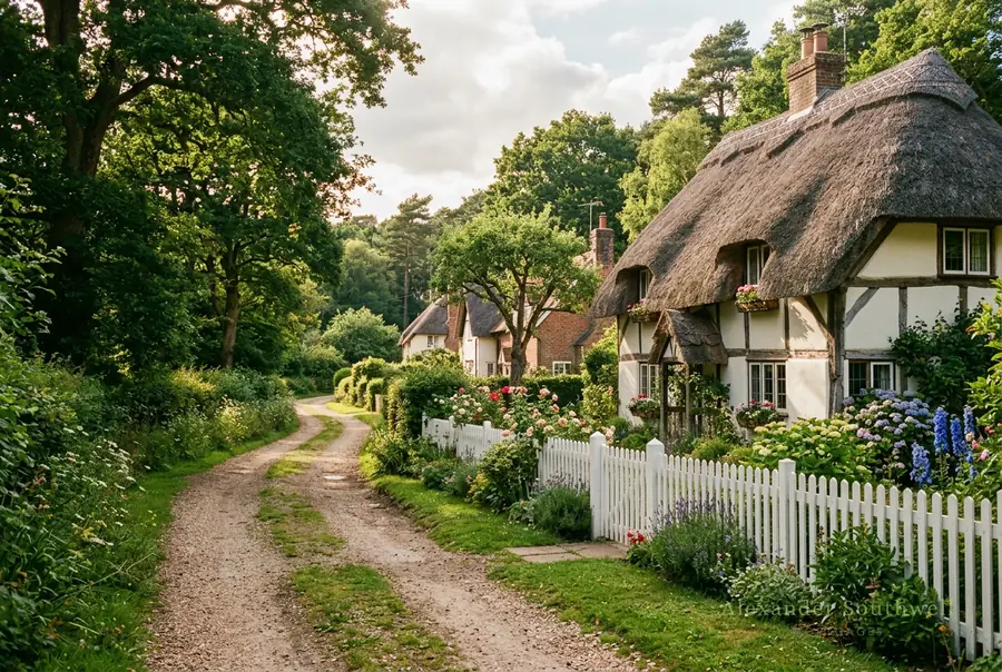 Thatched cottage in a New Forest village, Hampshire