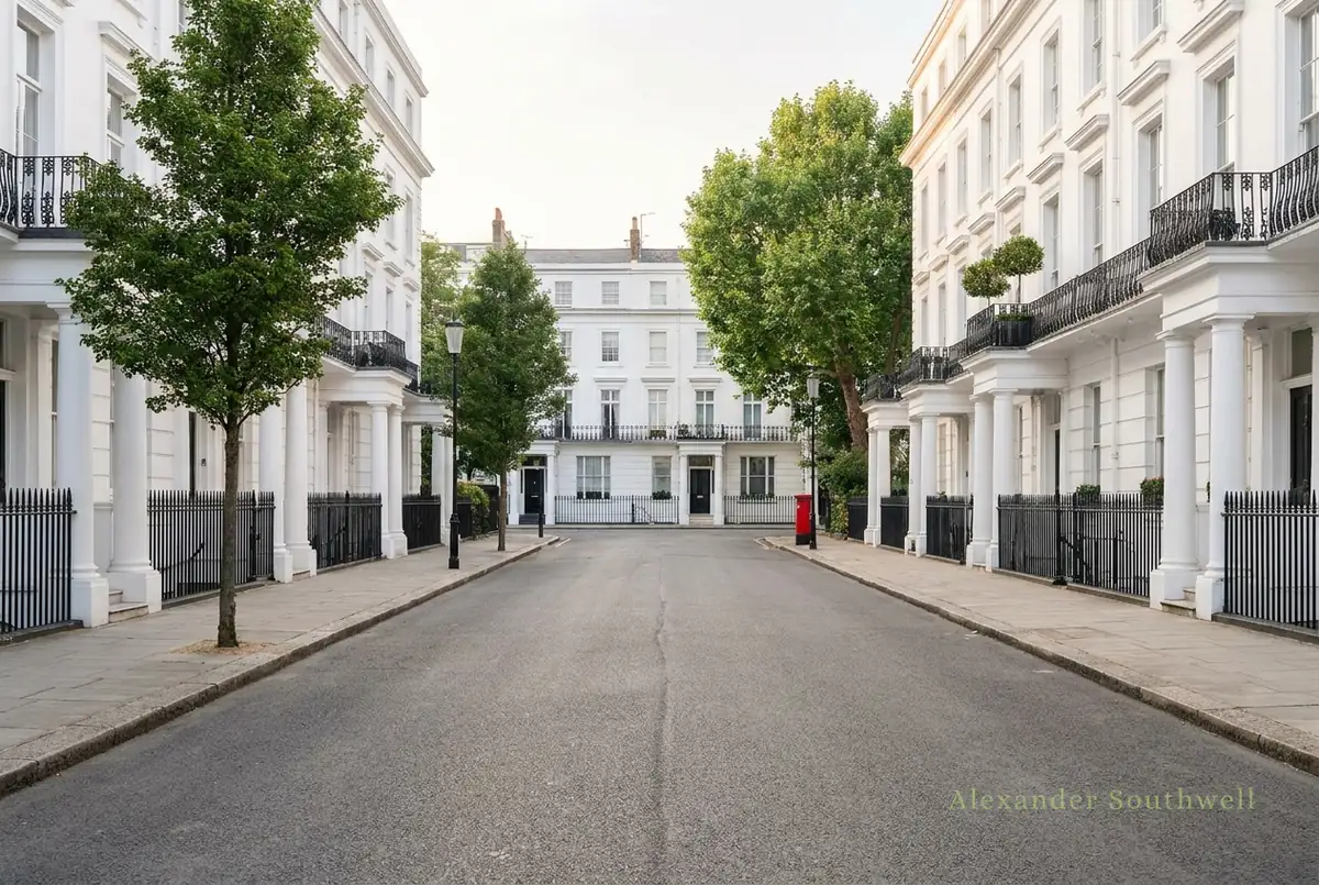 Georgian terraced homes in London, covered by our fee free mortgage brokers