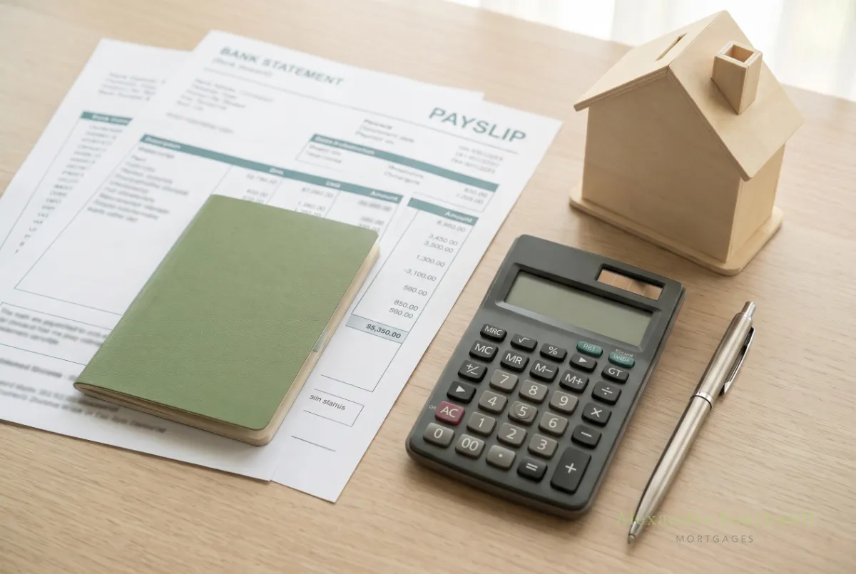 Payslips, bank statements and a calculator, the details a lender checks for a decision in principle