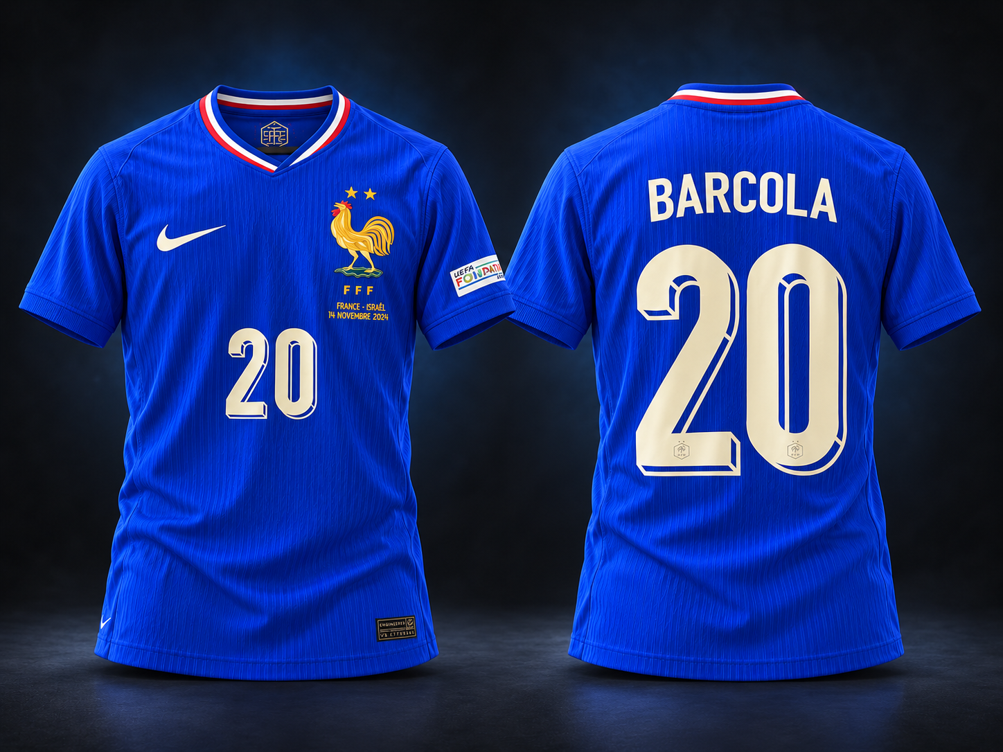 Maillot porté de Bradley Barcola — Équipe de France