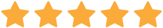 Five orange stars in a horizontal row indicating a five-star rating.