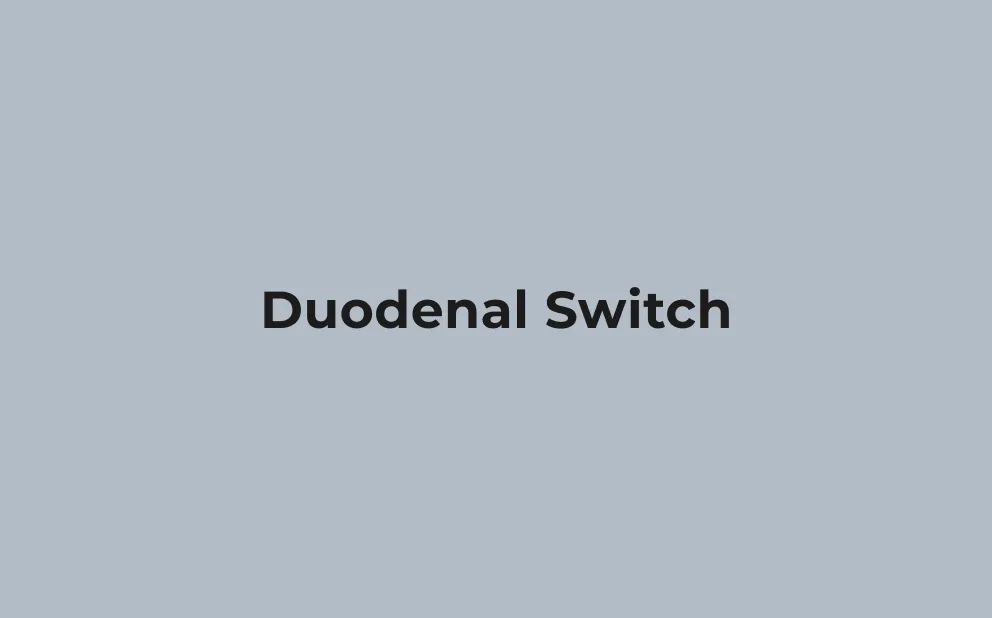 Text reading 'Duodenal Switch' on a plain gray background.