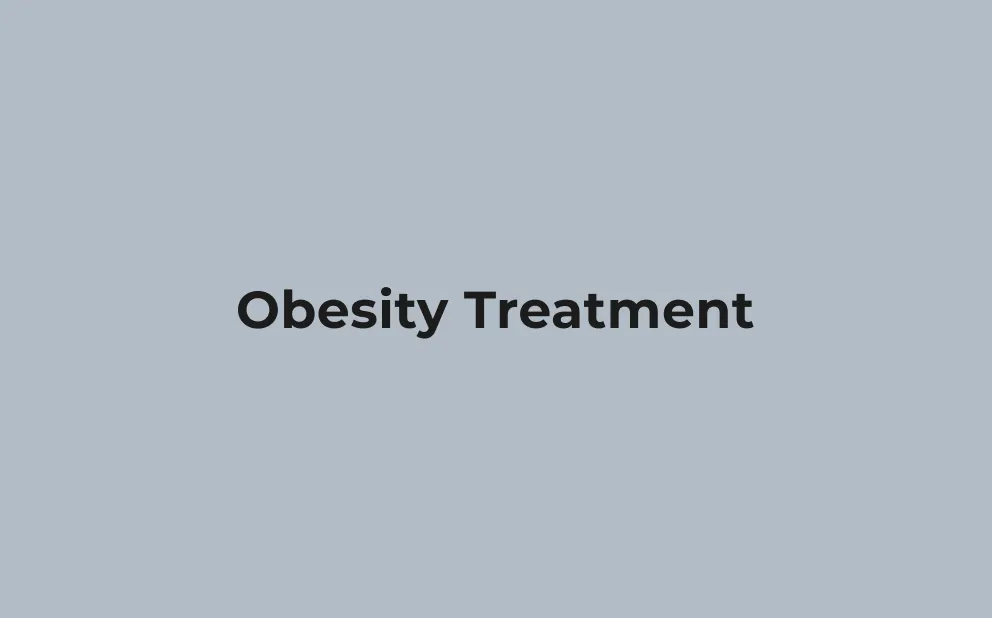 Text reading 'Obesity Treatment' on a plain grey background.