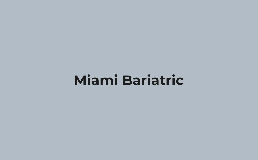 Text reading 'Miami Bariatric' in bold black font on a plain gray background.