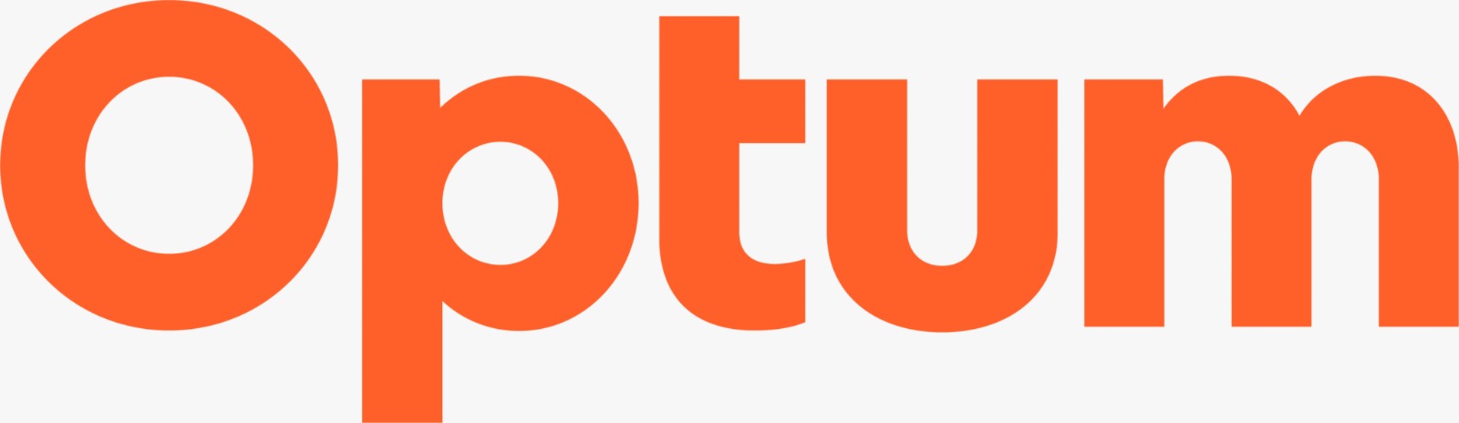 Optum wordmark logo in bold orange letters on a light background.