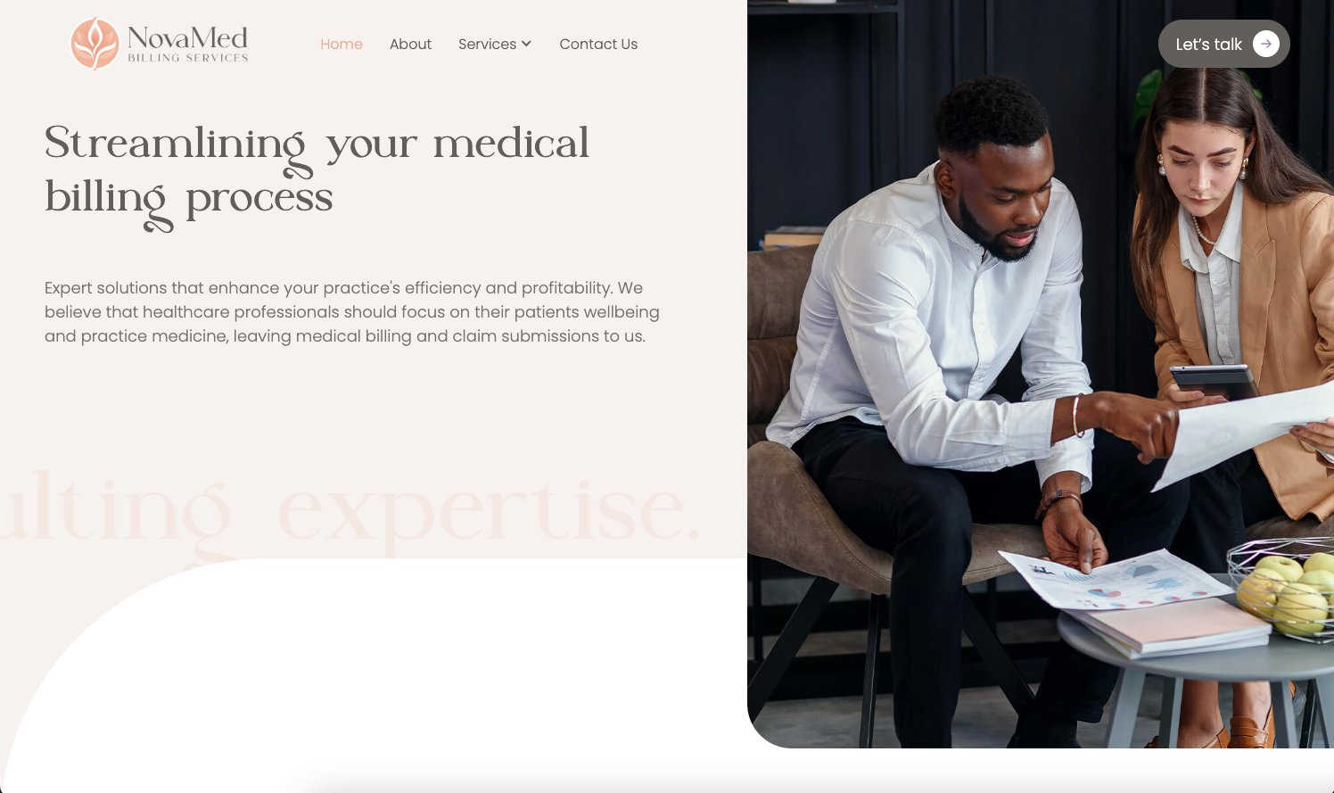NovaMed website homepage