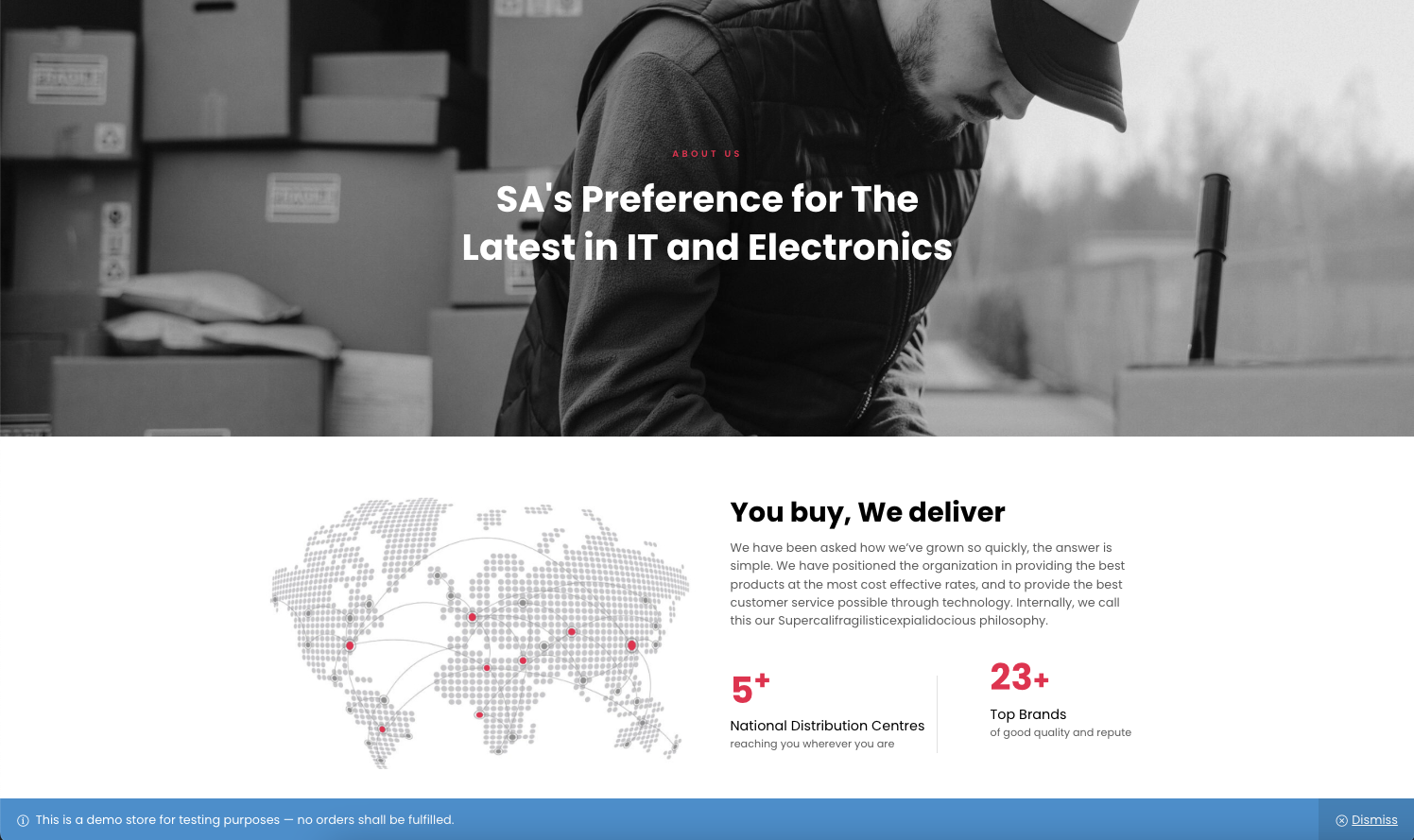 Techoo delivery page