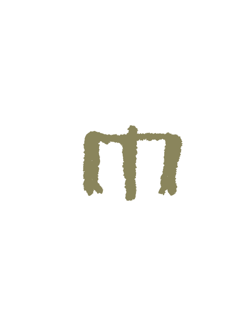 Illustration of a stylized brownish-beige body of stick figure.