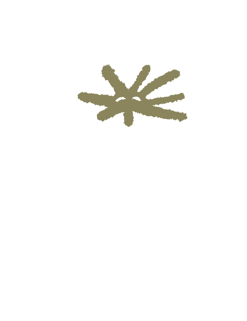 Illustration of a stylized brownish-beige head of flower-man.