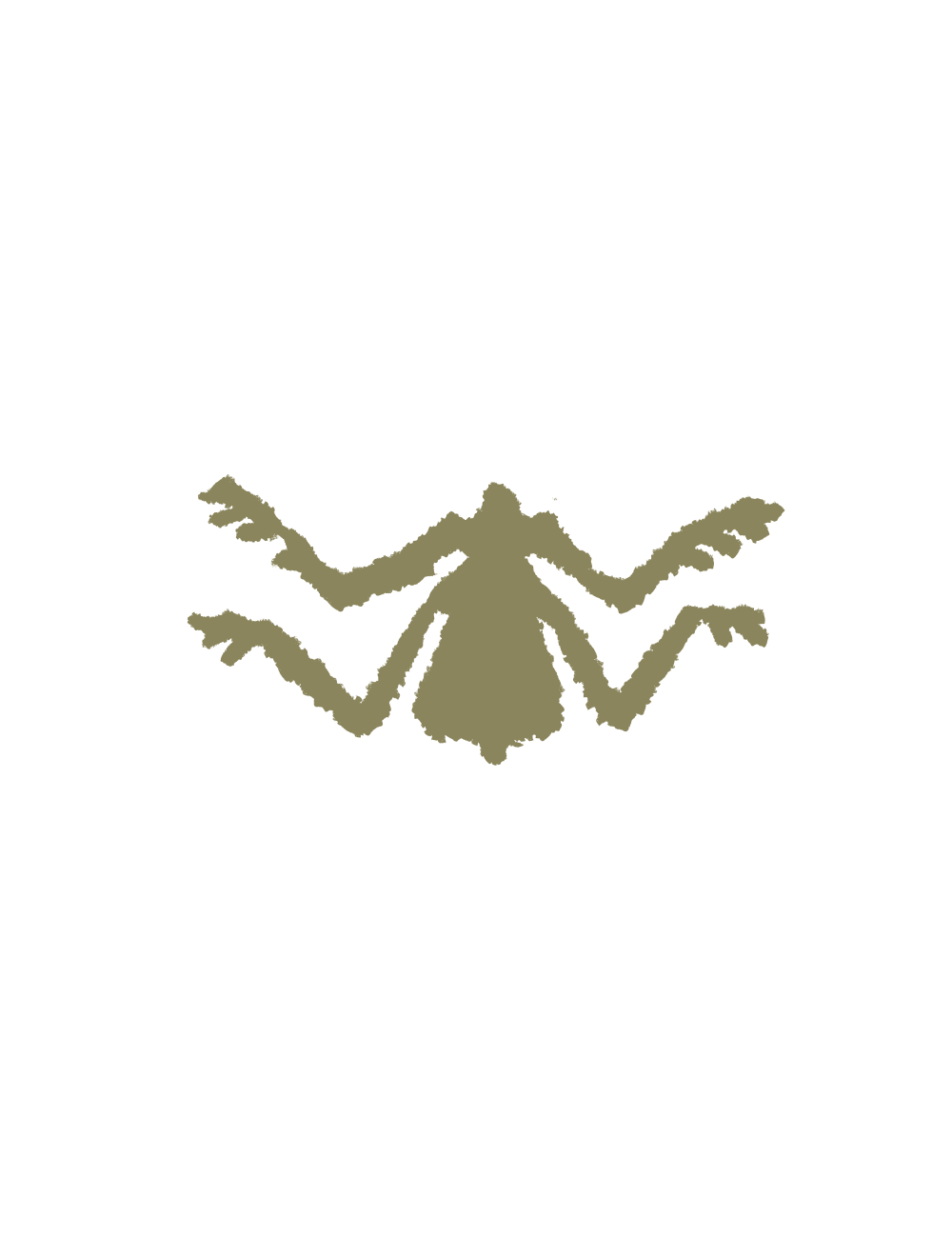 Illustration of a stylized brownish-beige body of ant.