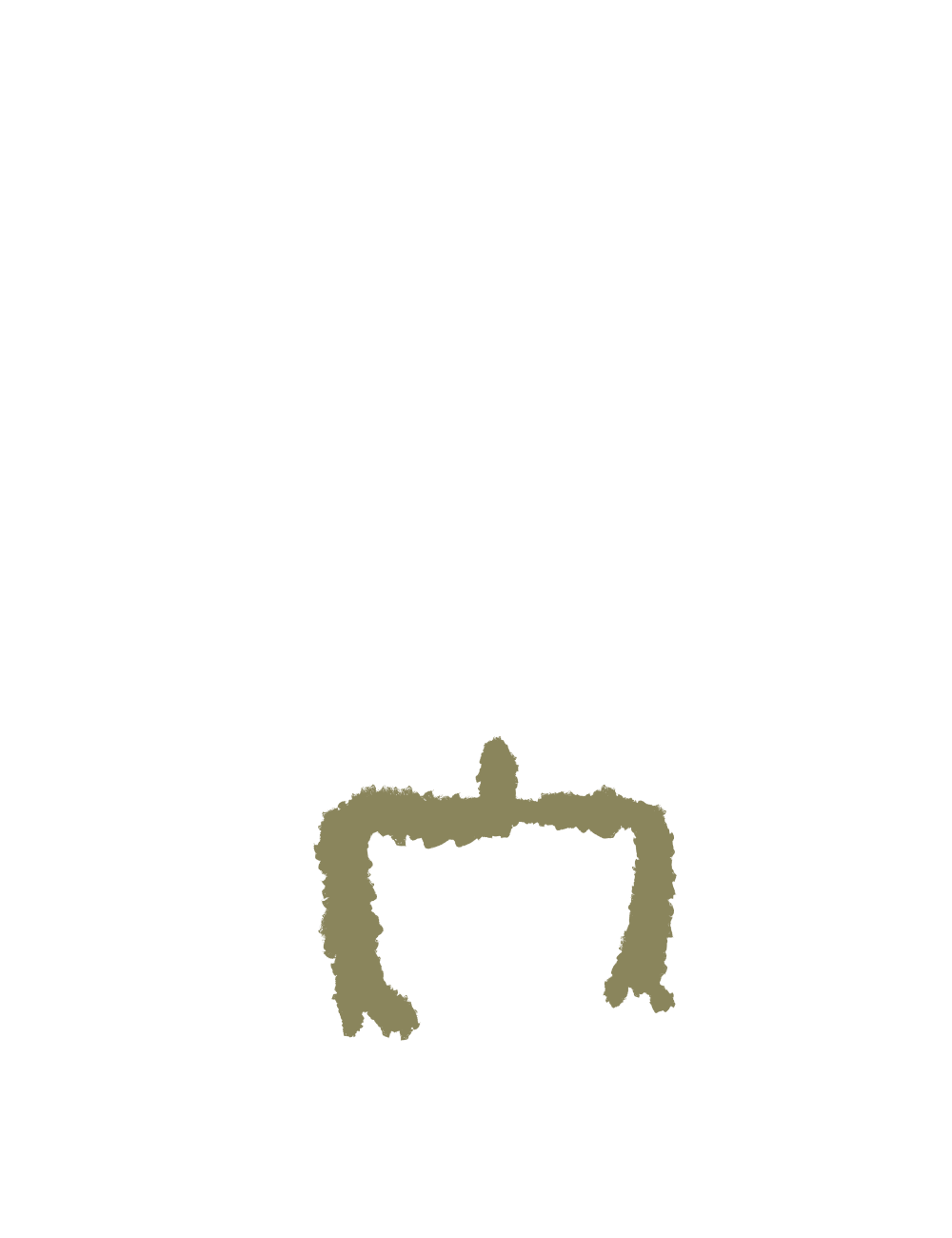 Illustration of a stylized brownish-beige legs of sticky fiure.