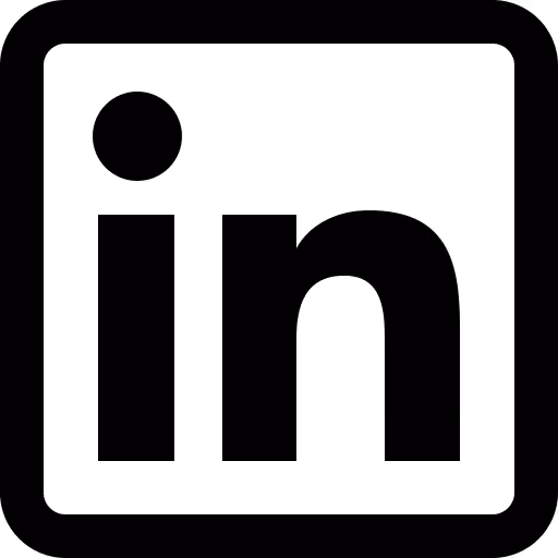 LinkedIn logo, professional networking platform icon with stylized "in" letters