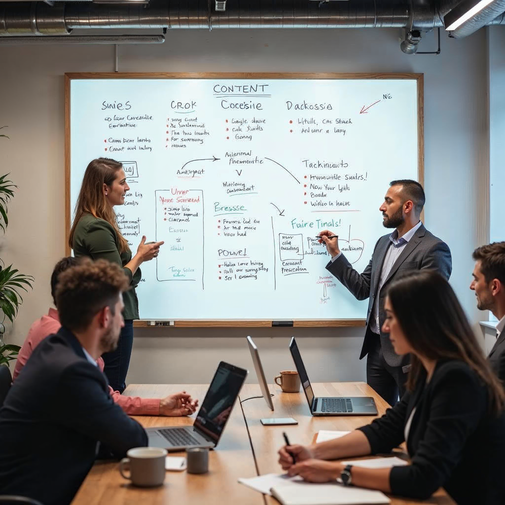 SEO team analyzing backlink performance and guest post metrics