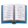 Livre ouvert avec du texte en anglais sur un fond clair.