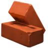Un coffret en bois rouge ouvert sur fond noir.
