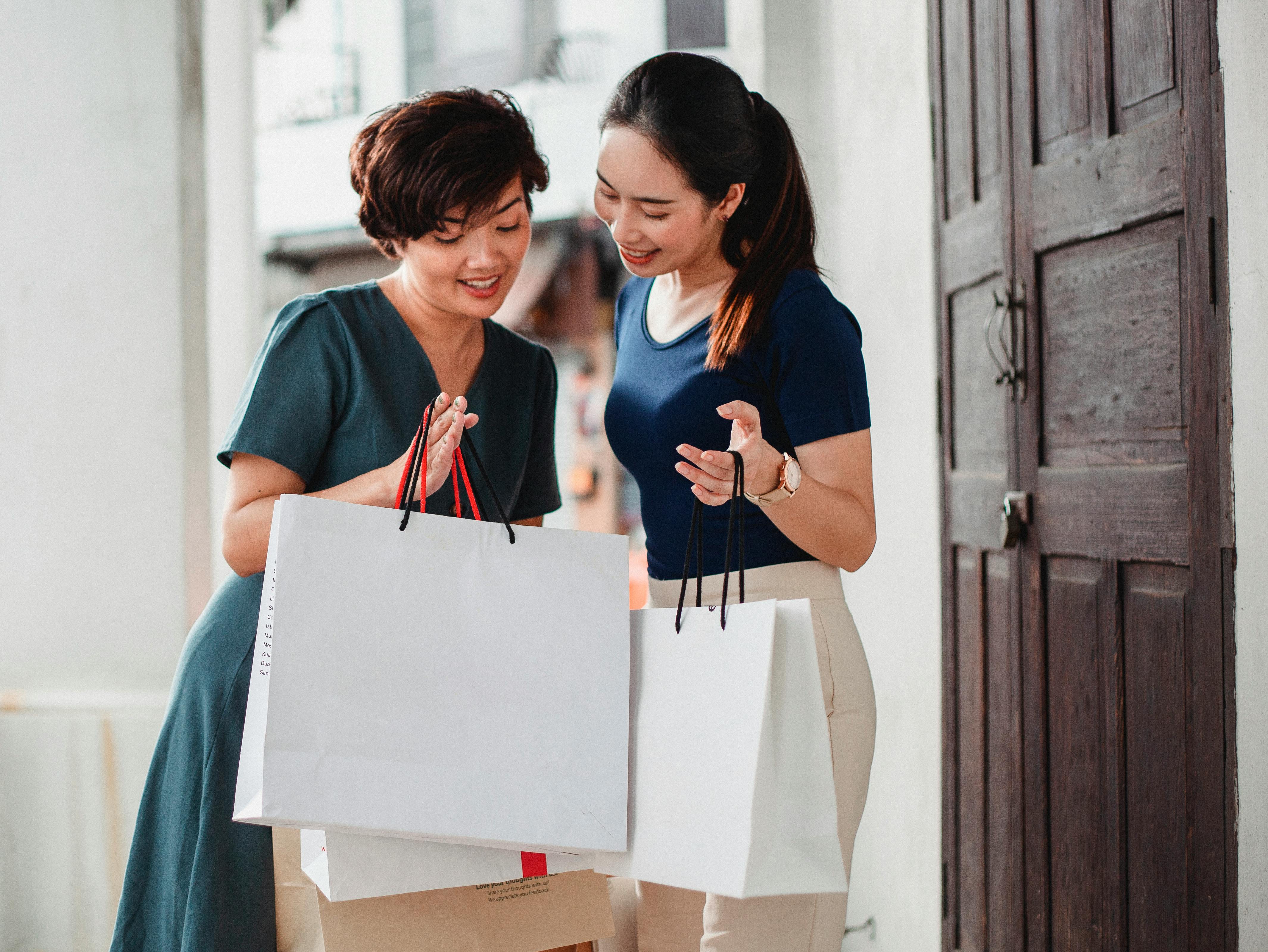 Women shopping stock image