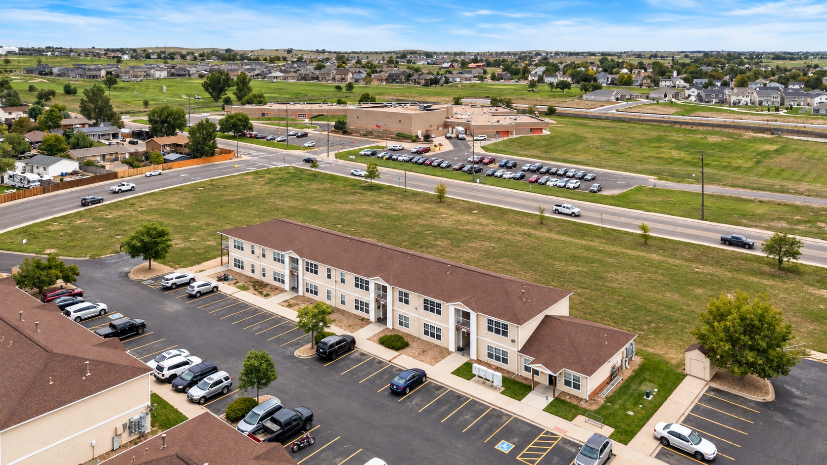 Aerial view of property and surrounding area