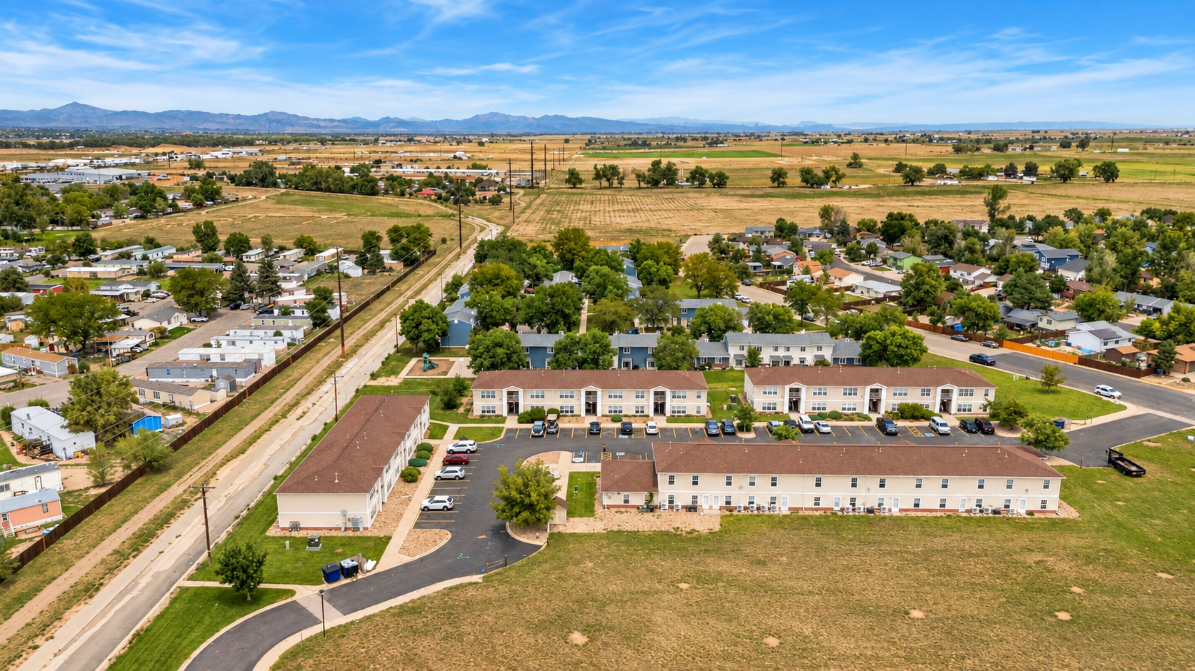 Aerial view of property and surrounding area