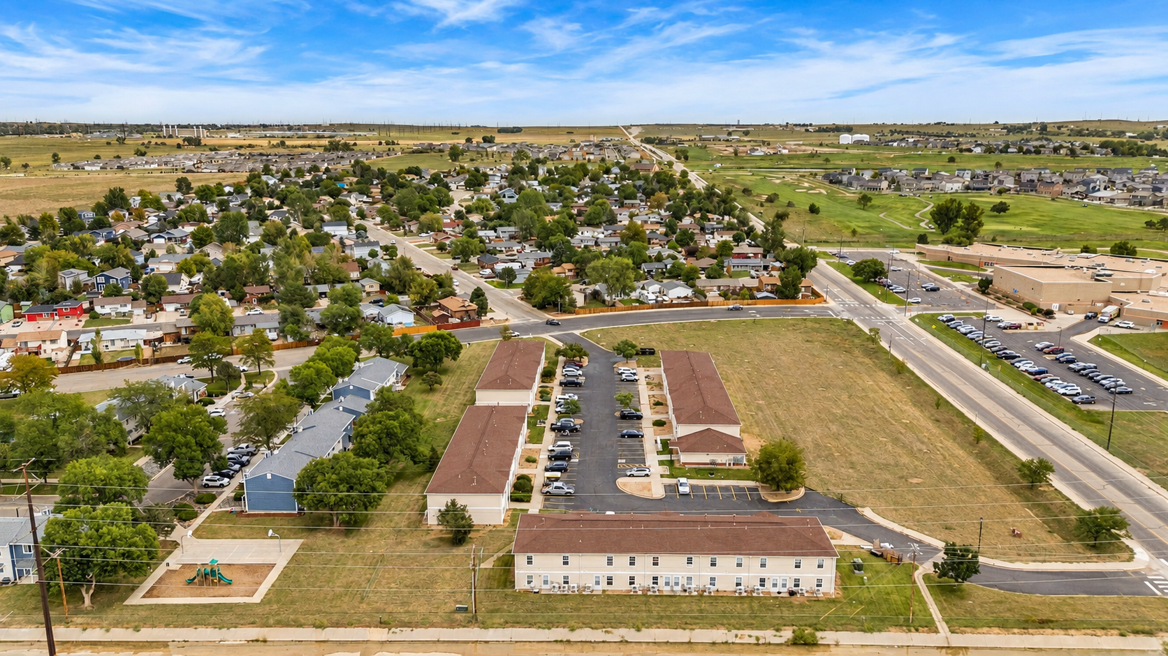 Aerial view of property and surrounding area