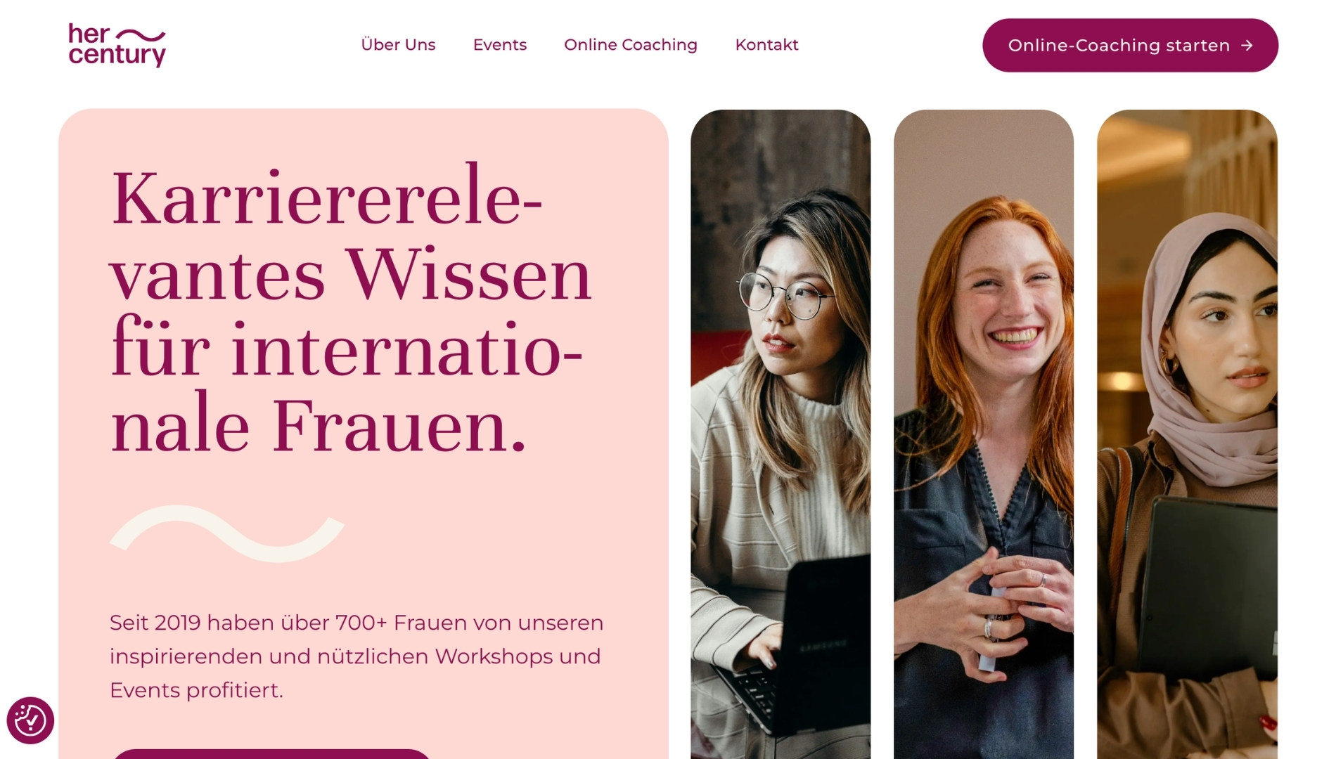 Screenshot of the project's website