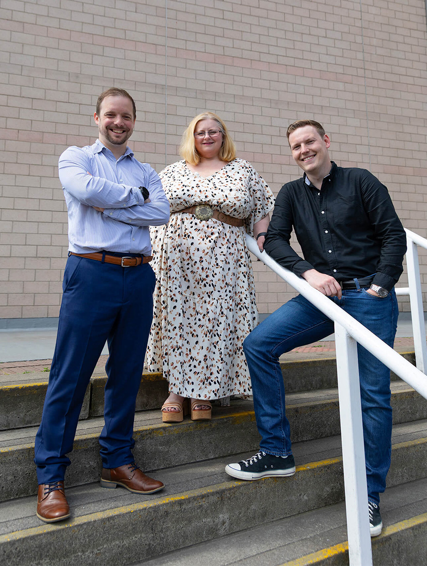 Stryde Leadership team stood outside on stairs