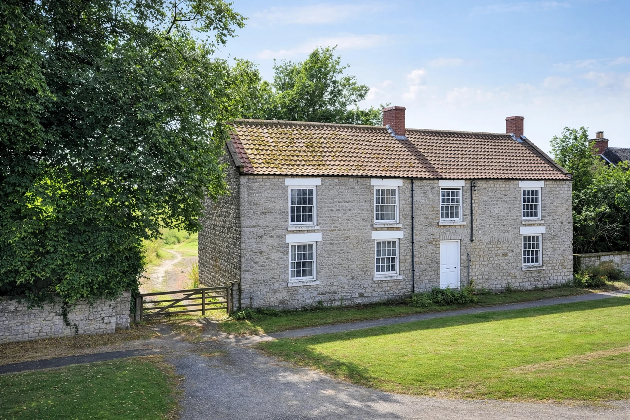 The original listed stone farm house prior to renovation.