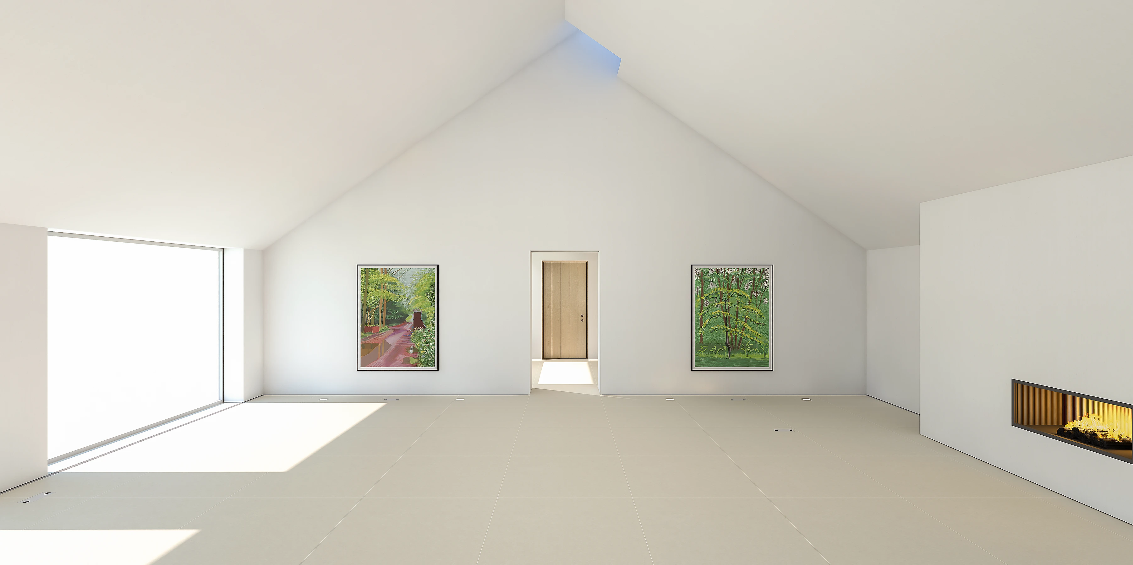 The main gallery looking back to the entrance.