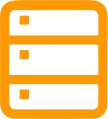Three grey horizontal bars with small orange square checkboxes on an orange background.