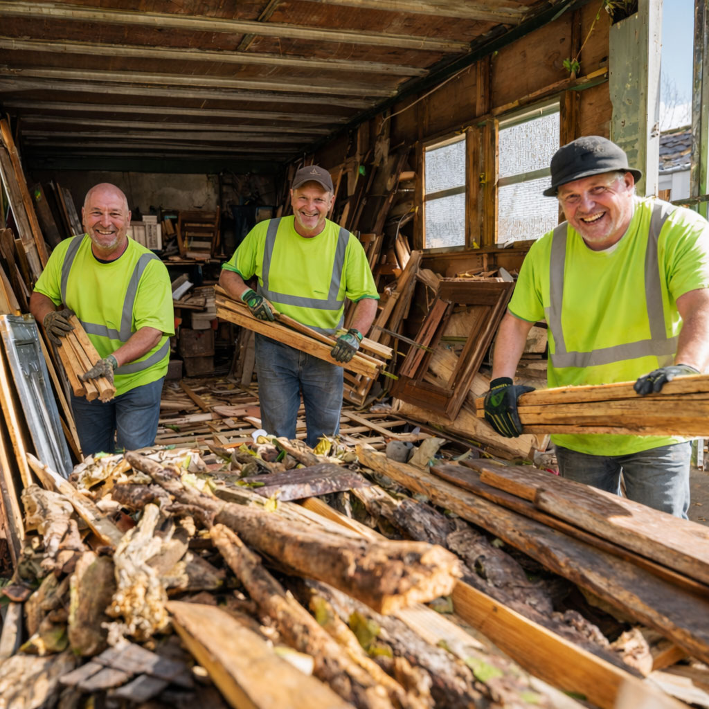 Removal of old timber, tools and rubbish from a shed