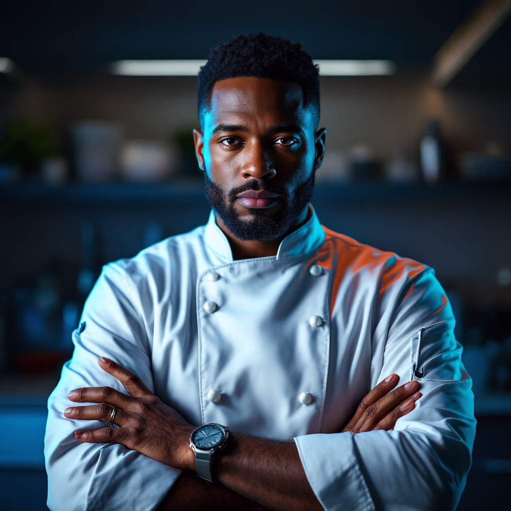 [team] image of team member in chef attire (for a fine dining restaurant)