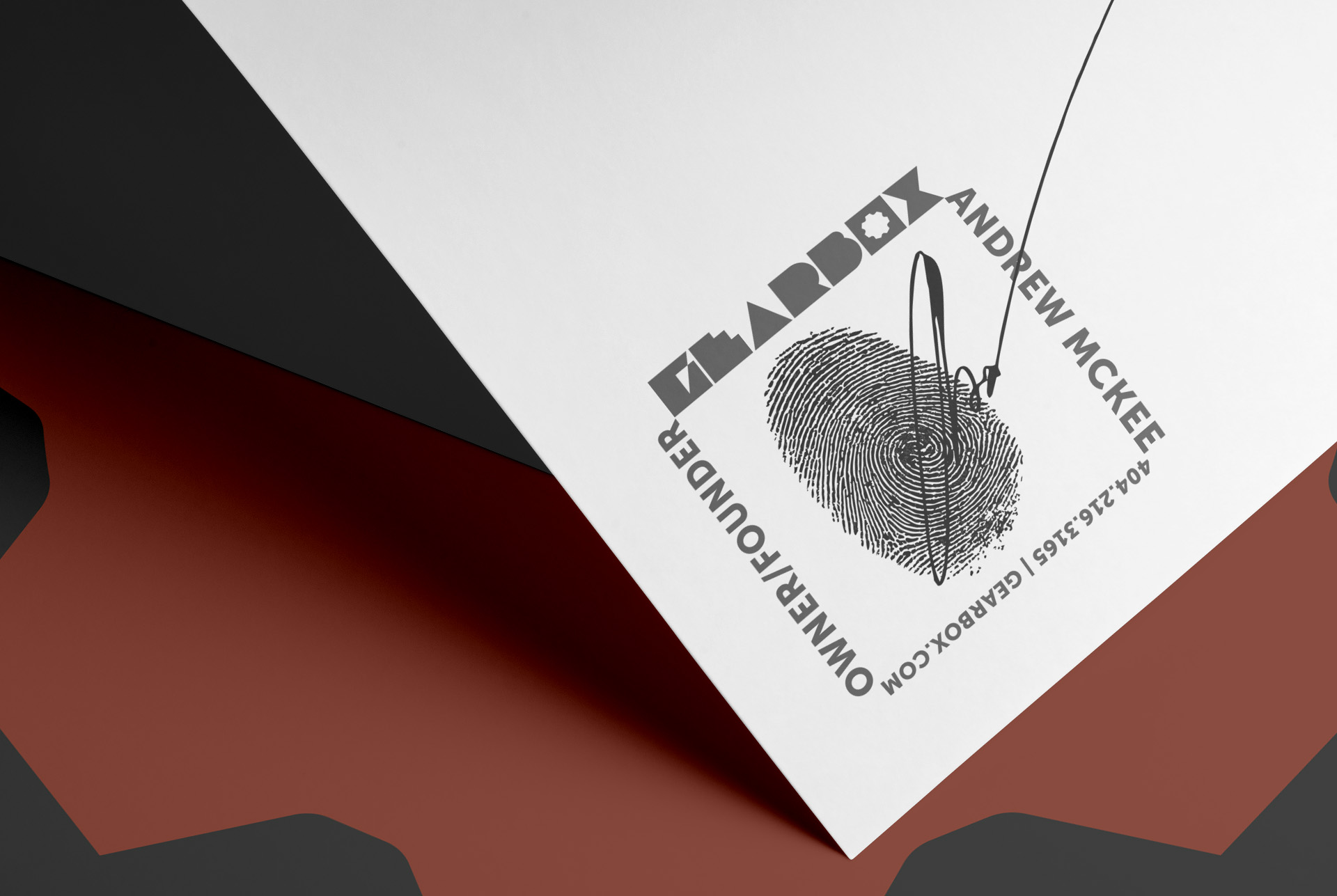 Gearbox brand collateral and packaging mockup